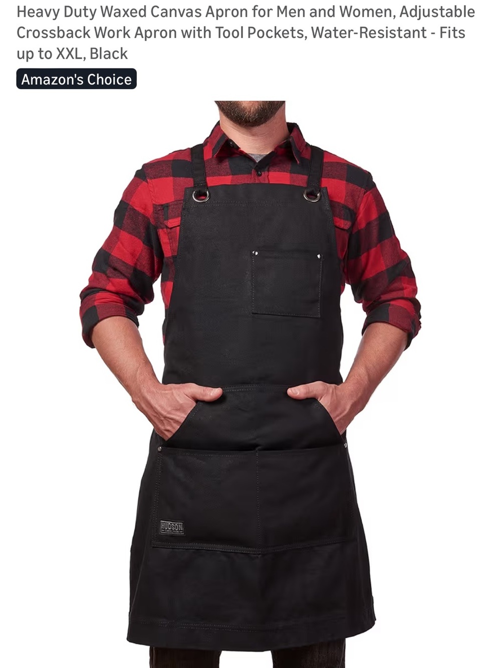 Heavy Duty Black Waxed Canvas Apron